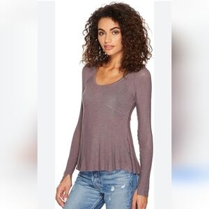 Free People Chocolate Super Scoop Top
